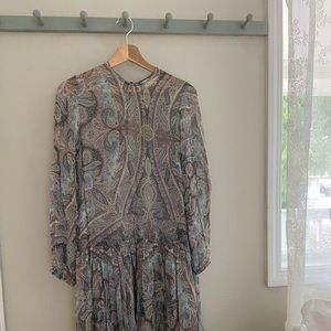 Zimmermann Blue Paisley MIDI Dress Size 1